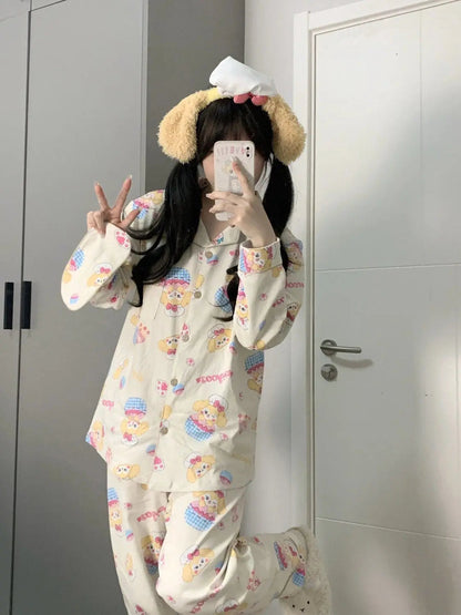 Japanese Sweet Cartoon Long Sleeved Pajamas For Women - www.Shopthatapp.com #