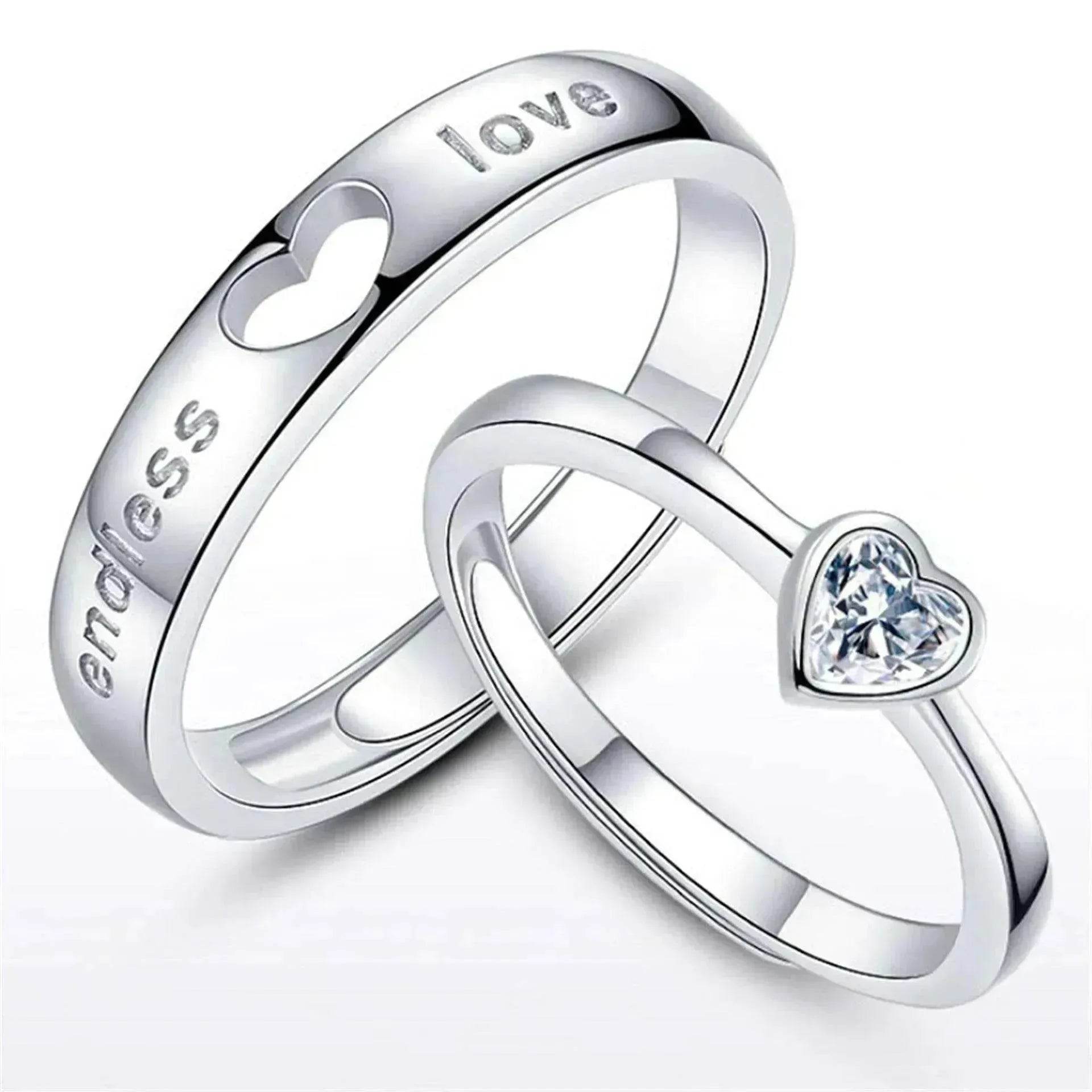 Japanese & Korean Style Unisex Heart To Heart Love Ring - www.Shopthatapp.com