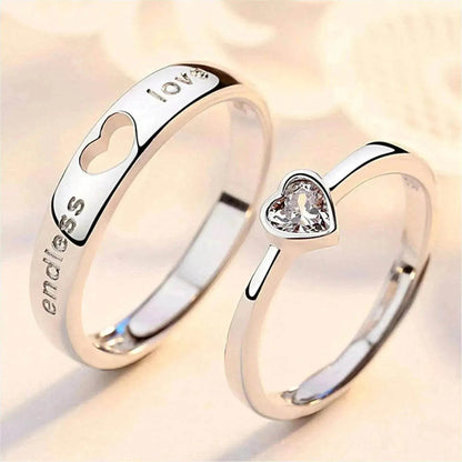 Japanese & Korean Style Unisex Heart To Heart Love Ring - www.Shopthatapp.com