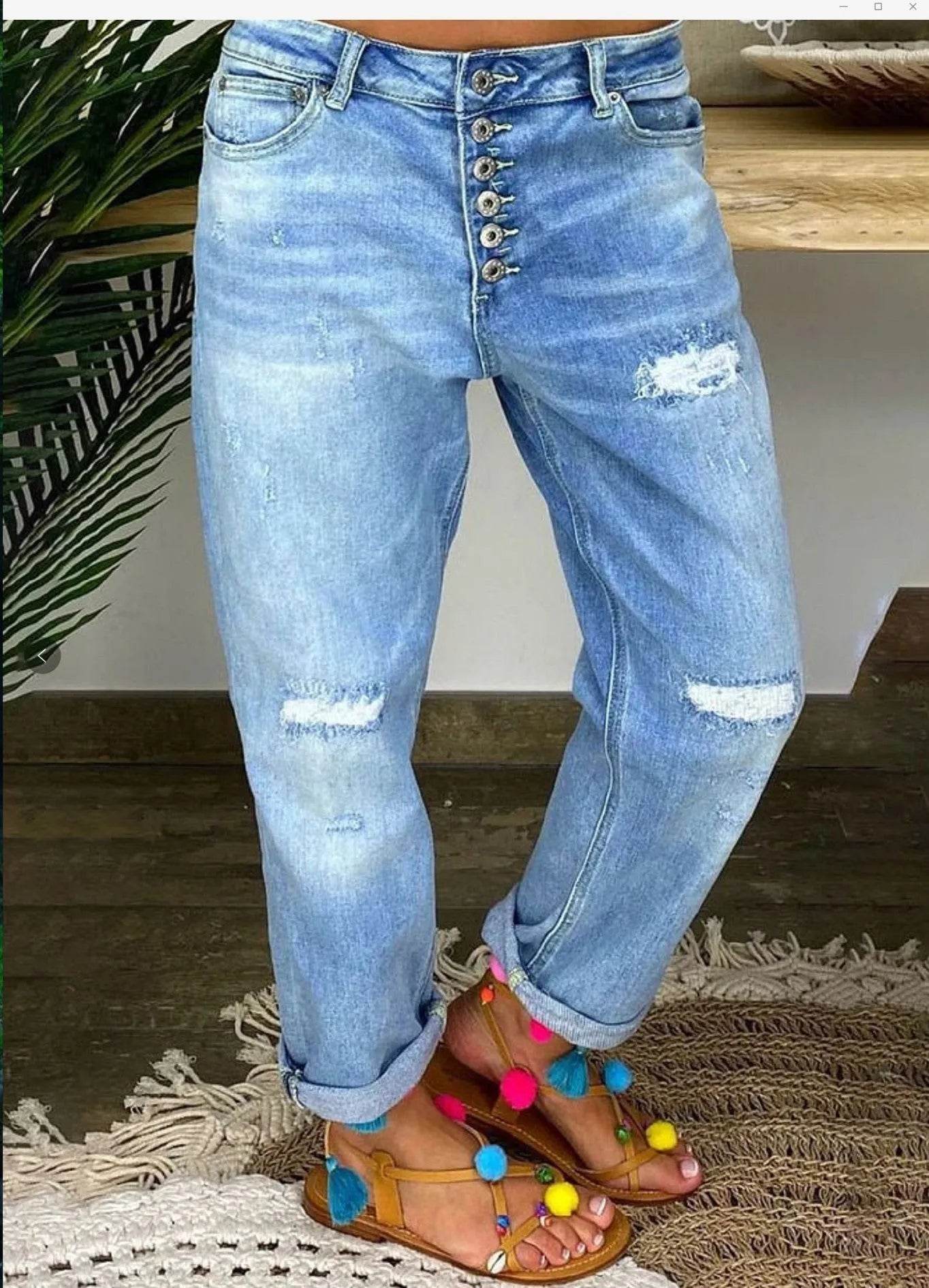 Jeans High-waisted Jeans Summer Jeans Loose Slim Jeans Straight Daddy Pants - www.Shopthatapp.com #