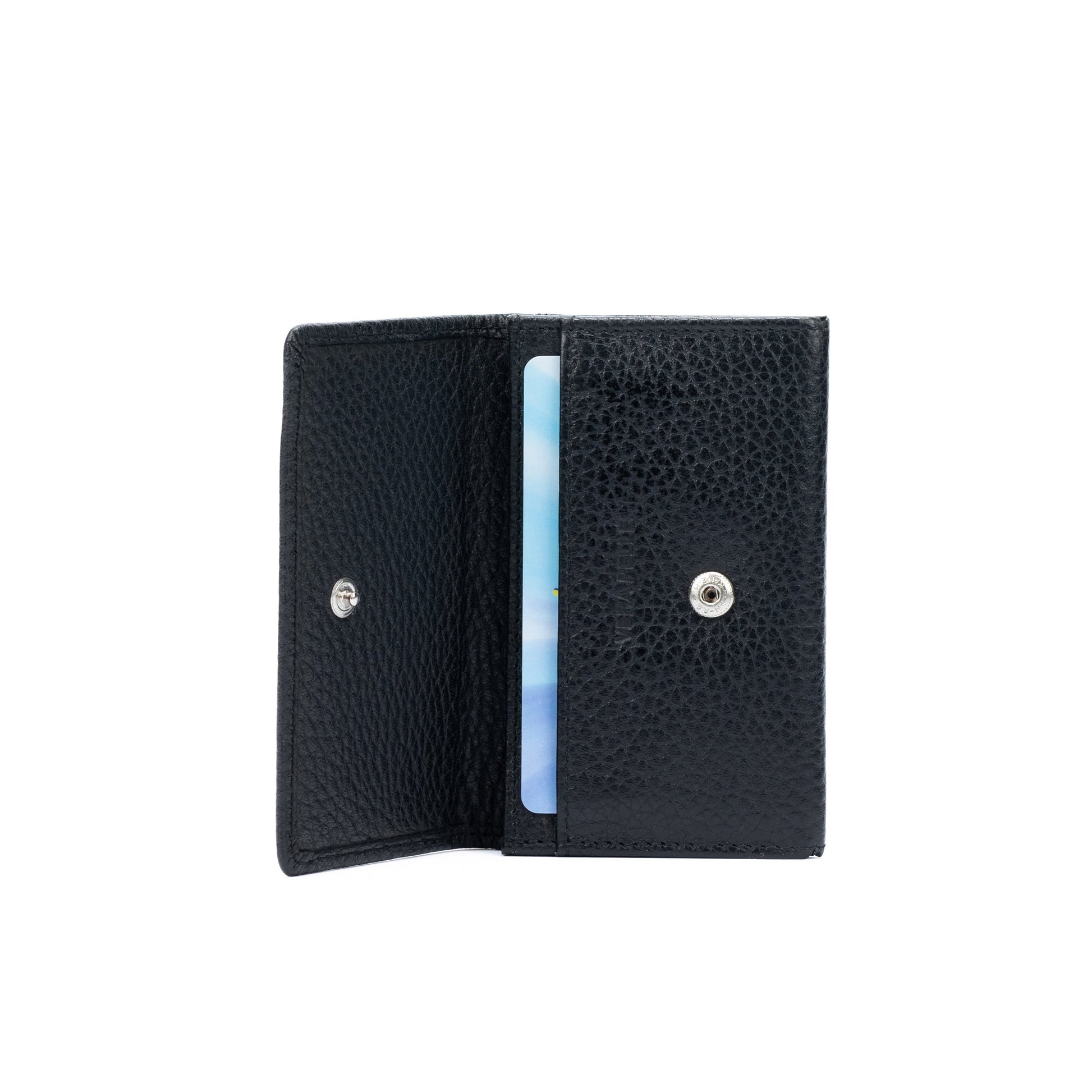 K0004AB | P/Biglietti da Visita/Carte di Credito in Vera Pelle pieno fiore, grana dollaro - Colore Nero - Dimensioni: cm 10 x 6 x 2 - Confezione: Gift Box rigido fondo/coperchio - www.Shopthatapp.com