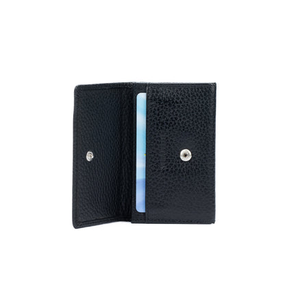 K0004AB | P/Biglietti da Visita/Carte di Credito in Vera Pelle pieno fiore, grana dollaro - Colore Nero - Dimensioni: cm 10 x 6 x 2 - Confezione: Gift Box rigido fondo/coperchio - www.Shopthatapp.com