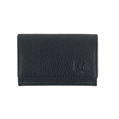 K0004AB | P/Biglietti da Visita/Carte di Credito in Vera Pelle pieno fiore, grana dollaro - Colore Nero - Dimensioni: cm 10 x 6 x 2 - Confezione: Gift Box rigido fondo/coperchio - www.Shopthatapp.com