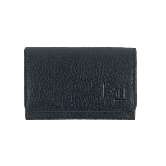 K0004AB | P/Biglietti da Visita/Carte di Credito in Vera Pelle pieno fiore, grana dollaro - Colore Nero - Dimensioni: cm 10 x 6 x 2 - Confezione: Gift Box rigido fondo/coperchio - www.Shopthatapp.com