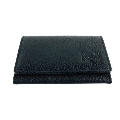 K0004AB | P/Biglietti da Visita/Carte di Credito in Vera Pelle pieno fiore, grana dollaro - Colore Nero - Dimensioni: cm 10 x 6 x 2 - Confezione: Gift Box rigido fondo/coperchio - www.Shopthatapp.com