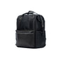 K0037AB | Zaino Idrorepellente in Nylon Waterproof/Vera Pelle pieno fiore con leggera grana - Colore Nero - Accessori Nickel lucido. Dimensioni: cm 27 x 39 x 19 - Confezione: Sacchetto Tnt - www.Shopthatapp.com