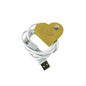 K0039RB | Avvolgicavo Cuore Made in Italy in Vera Pelle pieno fiore, grana dollaro – Gelbe Farbe – Maße: cm 5 x 8 x 0,5 – Konfektion: Geschenkbox starrer Fondo/Coperchio