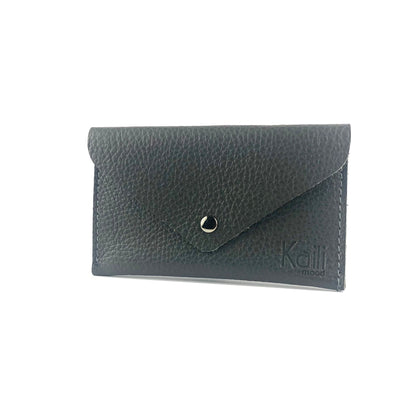 K0040FB | Bustina con pattina, hergestellt in Italien in Vera Pelle pieno fiore, grana dollaro – Farbe Grigio – Maße: cm 13 x 8 x 0,5 – Konfektion: Geschenkbox starrer Fondo/Coperchio
