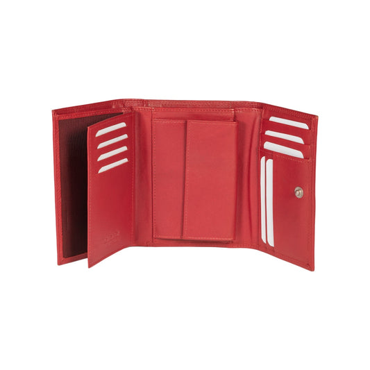 K10233VB | Portafogli Donna in Vera Pelle pieno fiore, con leggera grana. Colore Rosso. Dimensioni da chiuso: cm 14 x 10,5 x 2,5. Confezione: Gift Box rigido fondo/coperchio - www.Shopthatapp.com