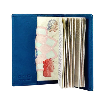 K10237MB | Copertina per Passaporto in Vera Pelle pieno fiore, con leggera grana. Colore Blu Jeans. Dimensioni da chiusa: cm 10 x 14 x 1 - Confezione: Gift Box rigido fondo/coperchio - www.Shopthatapp.com