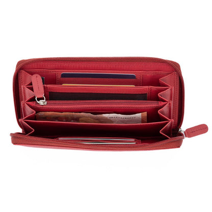K10238VB | Portafogli Donna in Vera Pelle pieno fiore, con leggera grana. Colore Rosso. Dimensioni da chiuso: cm 18,5 x 10 x 2,5. Confezione: Gift Box rigido fondo/coperchio - www.Shopthatapp.com