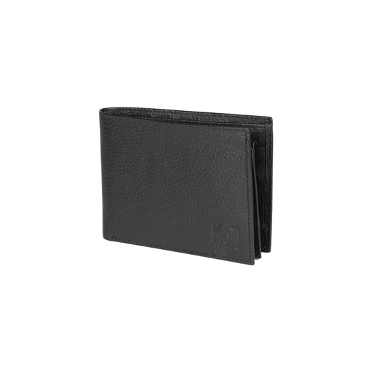 K10304AB | Portafogli Uomo in Vera Pelle pieno fiore, grana dollaro. Couleur Noir. Tasca p/monnaie. Dimensioni da chiuso: cm 12,5 x 9,3 x 1. Confezione: Gift Box rigido fondo/coperchio
