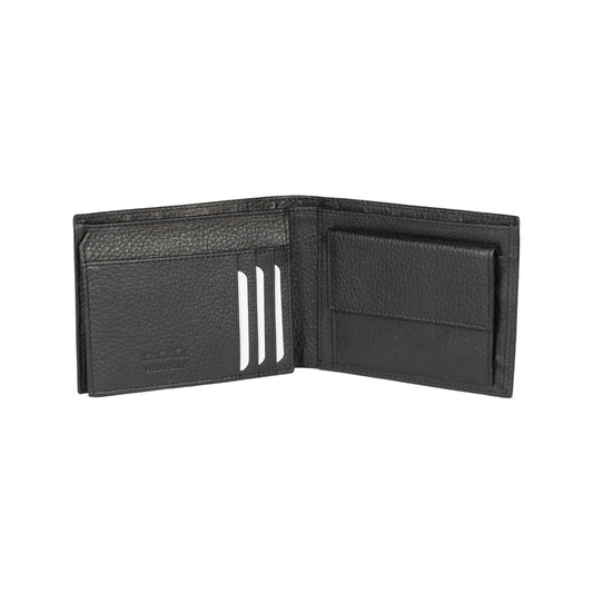 K10304AB | Portafogli Uomo in Vera Pelle pieno fiore, grana dollaro. Colore Nero. Tasca p/monete. Dimensioni da chiuso: cm 12,5 x 9,3 x 1. Confezione: Gift Box rigido fondo/coperchio - www.Shopthatapp.com