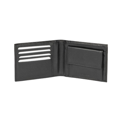 K11403AB | Portafogli Uomo in Vera Pelle pieno fiore, con leggera grana. Farbe Nero. Tasca p/monete. Maße des Tisches: 12,5 x 9,3 x 1 cm. Verpackung: Geschenkbox aus festem Fond/Kupfer