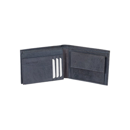 K12220DF | Portafogli Uomo dans Vera Pelle pieno fiore, Nue. Couleur Bleu. Protection RFID. Dimensioni da chiuso: cm 11,5 x 8,3 x 2. Confezione: Scatola regalo fondo/coperchio