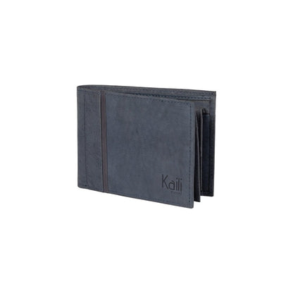 K12220DF | Portafogli Uomo dans Vera Pelle pieno fiore, Nue. Couleur Bleu. Protection RFID. Dimensioni da chiuso: cm 11,5 x 8,3 x 2. Confezione: Scatola regalo fondo/coperchio