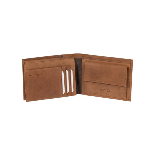 K12204UB | Portafogli Uomo in Vera Pelle pieno fiore, Naked. Colore Cuoio. Protezione RFID. Dimensioni da chiuso: cm 12,5 x 9,5 x 2. Confezione: Scatola regalo fondo/coperchio - www.Shopthatapp.com