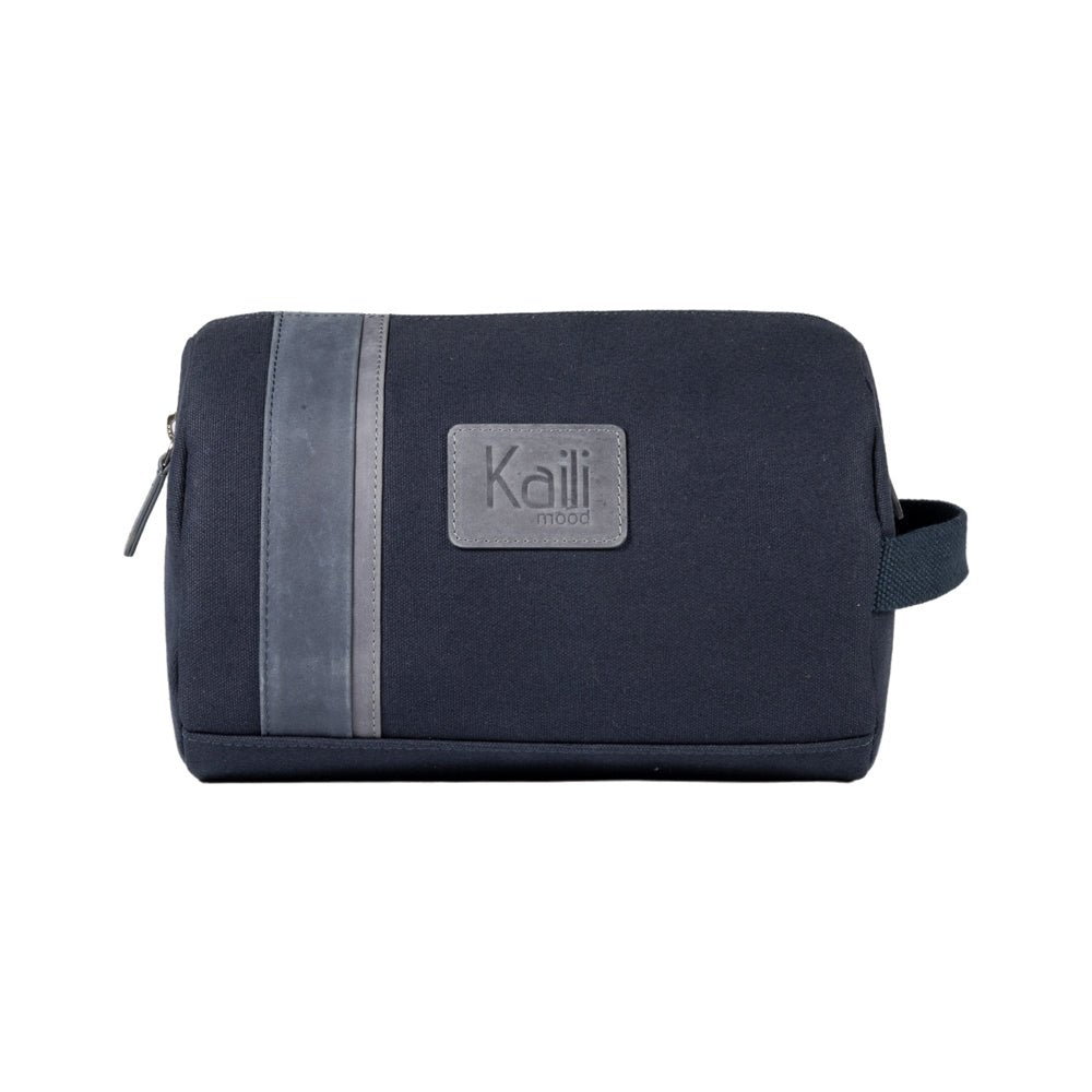 K2005DF | Beauty Case en Toile 100% Cotone/Vera Pelle pieno fiore, Naked. Couleur Bleu. Maniglia latérale. Chiusura con lampo. Dimensions: cm 25 x 15 x 17. Confezione: Sacchetto en Tnt