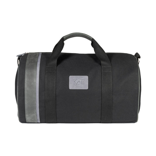 K2006AF | Borsone da Viaggio in Canvas di Cotone 100% /Vera Pelle, pieno fiore, Naked - Colore Nero, chiusura con lampo. Dimensioni: cm 45 x 25 x 28 - Confezione: Sacchetto in Tnt - www.Shopthatapp.com