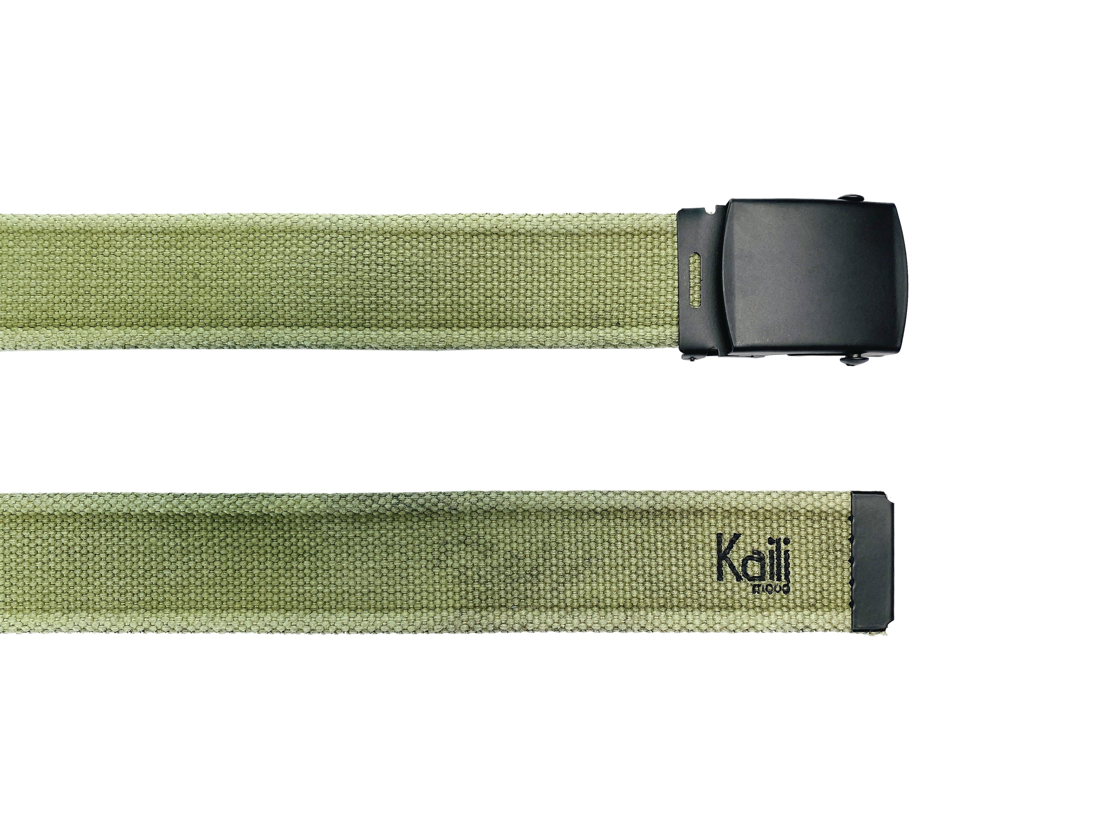 K4010EB | Cintura Nastro Canvas Stone Washed Col. Verde con Fibbia Nero Opaco. Dimensioni: cm 125 x 4 x 0,5 Taglia Unica - Accorciabile. Confezione: Gift Box rigido fondo/coperchio - www.Shopthatapp.com