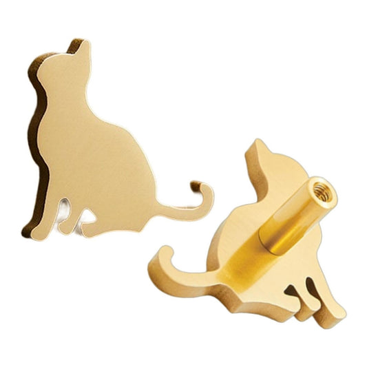 Cat Iron Knobs, Face To Left, Brass Finish - www.Shopthatapp.com