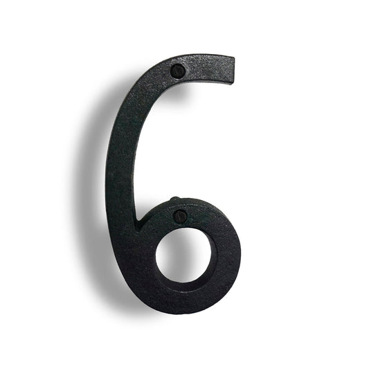 Colonial Wrought Iron Floating Number, 6.5 in, BLK, # 6 - www.Shopthatapp.com