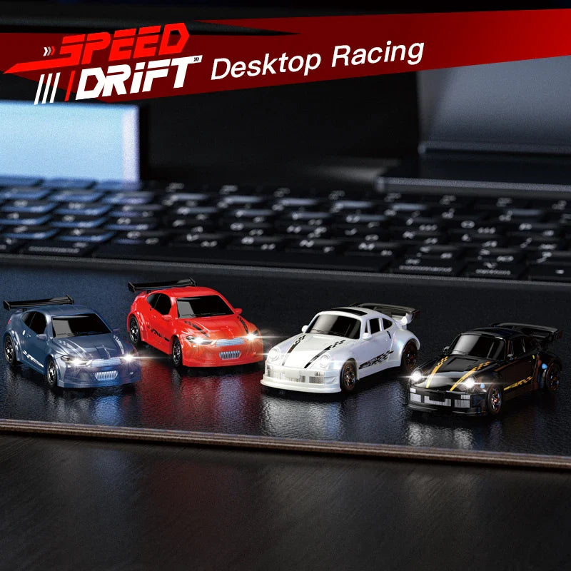 KF20 1:64 4WD Mini RC Drift Car - Desktop Racing, LED Lights, Type-C Charging - www.Shopthatapp.com #