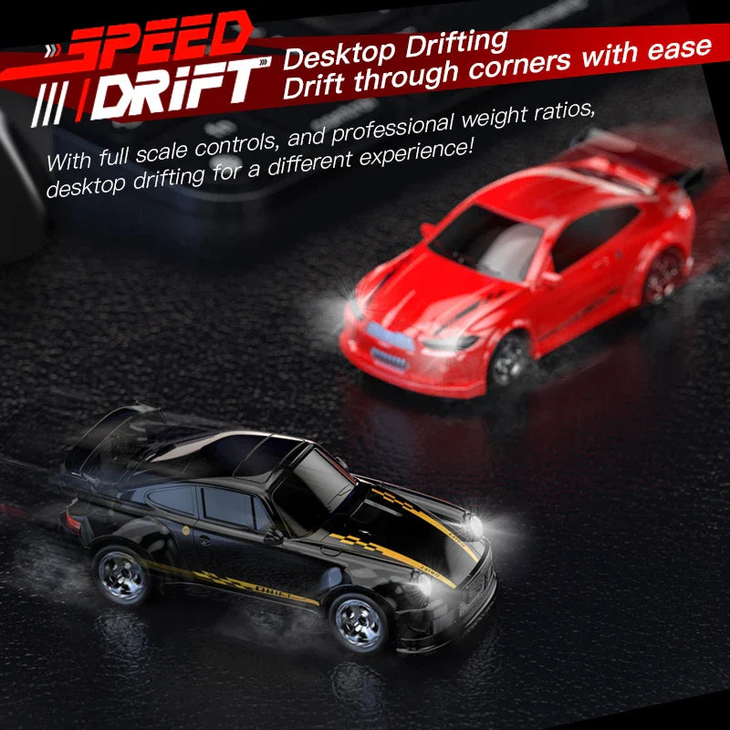 KF20 1:64 4WD Mini RC Drift Car - Desktop Racing, LED Lights, Type-C Charging - www.Shopthatapp.com #