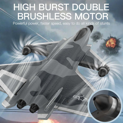 KF700 J-20 4-Channel Brushless Glider RC Plane, 300m Range, Camouflage Gray - www.Shopthatapp.com #