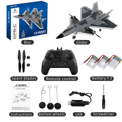 KF700 J-20 4-Channel Brushless Glider RC Plane, 300m Range, Camouflage Gray - www.Shopthatapp.com #
