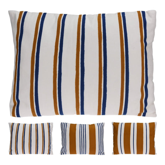 Coussin à rayures 45 x 60 cm, 3 motifs assortis