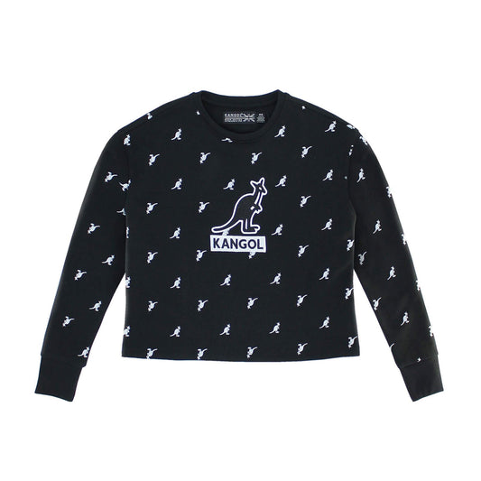 Kangol Black AOP Crop Popover-Women’s clothing-www.Shopthatapp.com-Color:Black-Size:XXL-Fashion Hub Club
