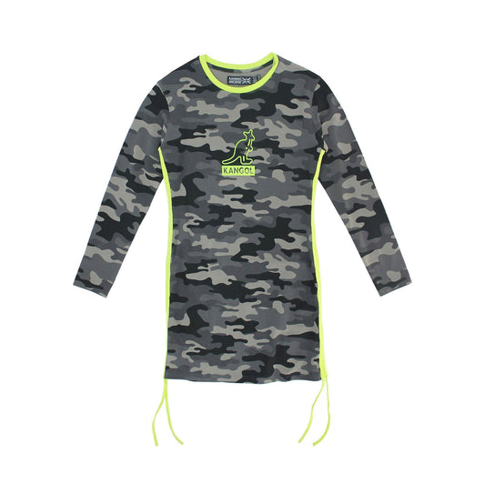 Kangol Camo Perfect Fit Dress with Long Sleeves-Women’s clothing-www.Shopthatapp.com-Color:Charcoal Grey Camo-Size:XXL-Fashion Hub Club