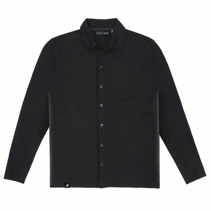 Kangol Fabricville Interlock LS Dress Shirt-Teen boys fashion-www.Shopthatapp.com-Color:Black-Size:XXL-Fashion Hub Club