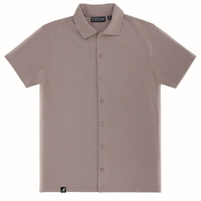 Kangol Fabricville Interlock SS Dress Shirt-Teen boys fashion-www.Shopthatapp.com-Color:Fawn-Size:XXL-Fashion Hub Club