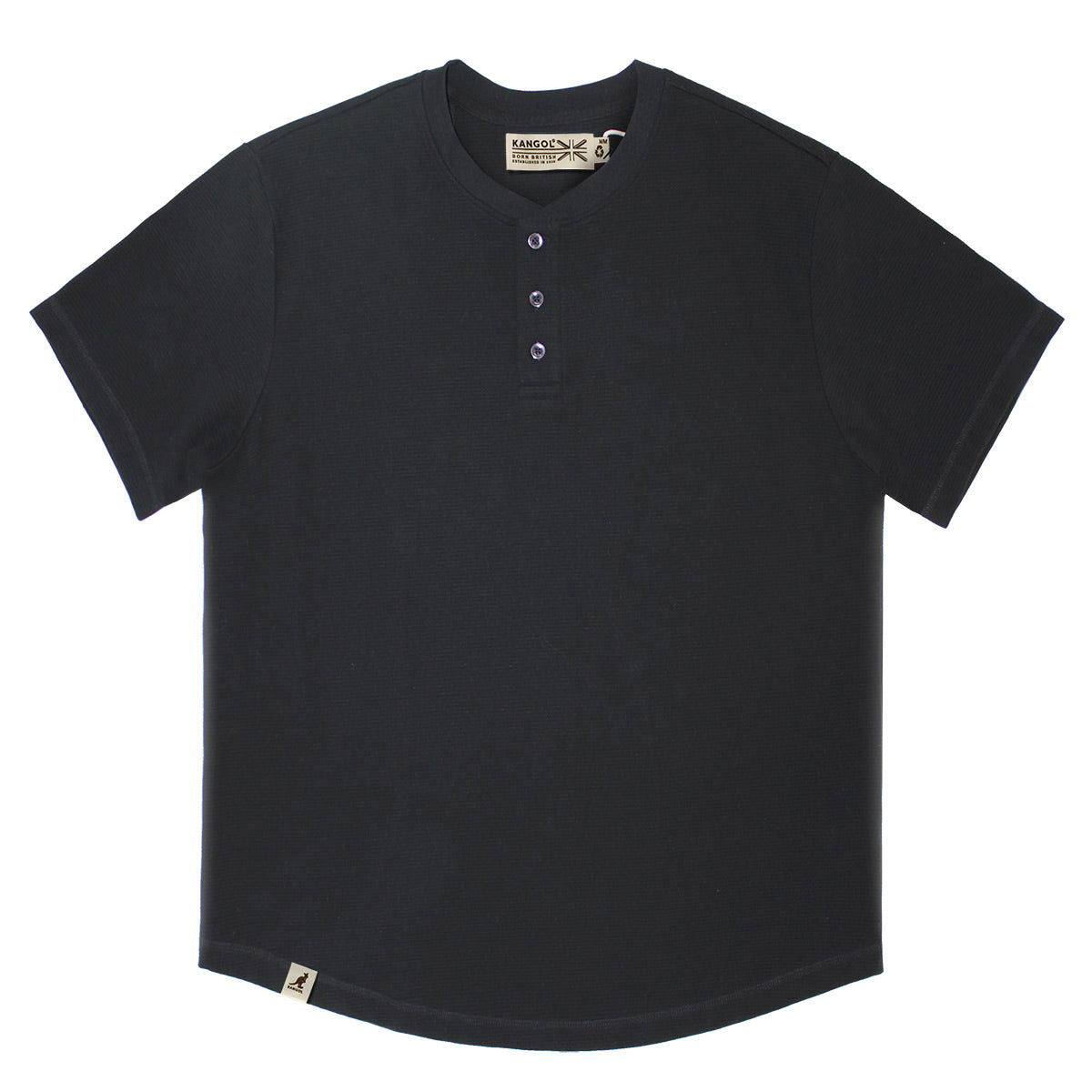 Kangol Fabricville Ottoman Short Sleeve Henley Tee-Teen boys fashion-www.Shopthatapp.com-Color:Black-Size:XXL-Fashion Hub Club