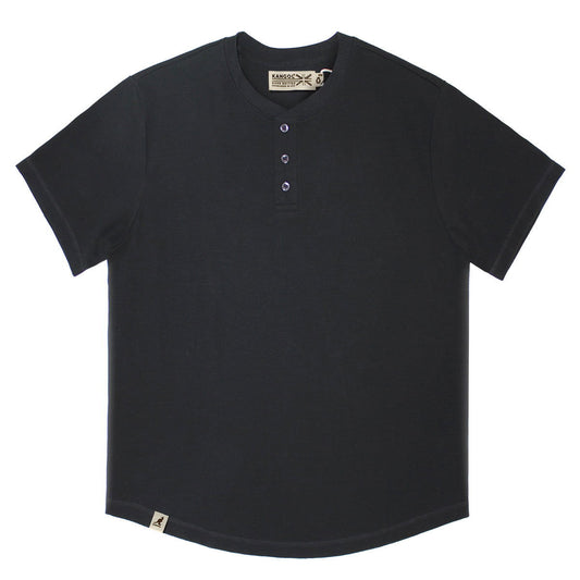 Kangol Fabricville Ottoman Short Sleeve Henley Tee-Teen boys fashion-www.Shopthatapp.com-Color:Black-Size:XXL-Fashion Hub Club