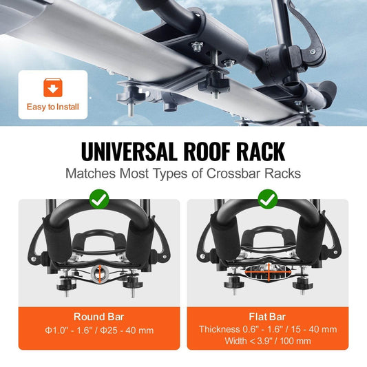 Kayak Roof Rack 1 Pair J-Bar, Soft Roof Rack, Top Mount Tie Down, Carrier For Kayak, Surf Board, Canoe, SUP, Ski Board, Mount On Car, SUV, Truck, 2 Kayaks - www.Shopthatapp.com #