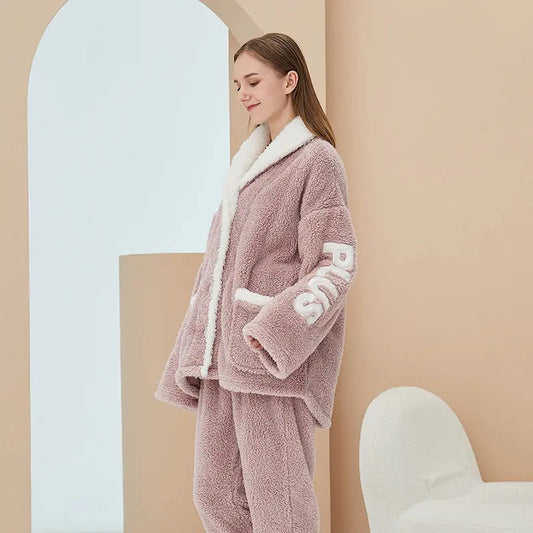 Keep Warm Coral Velvet Pajamas For Women - www.Shopthatapp.com #