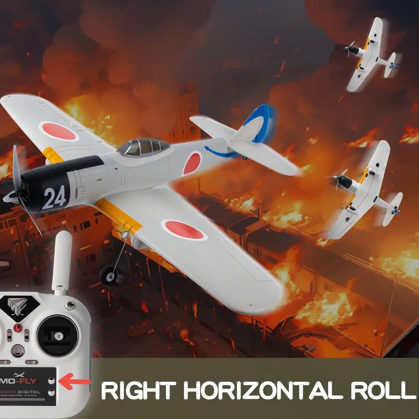 Ki84 WWII Fighter 690mm 4CH Built-in Gyro 3D/6G EPP RC Airplane RTF - www.Shopthatapp.com #