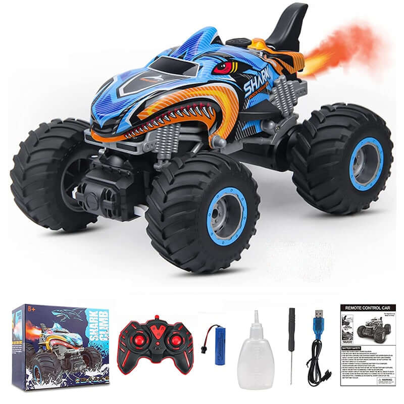 KidsToyLover 2.4G Monster RC Truck - Light, Sound & Spray Stunt Car | Ideal Gift - www.Shopthatapp.com #