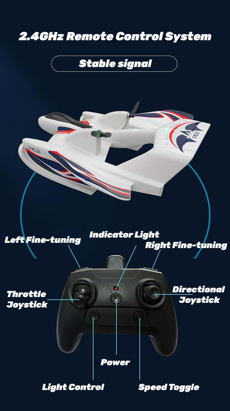 Kidstoylover Sea, Land, Air Glider with Gyro & LED - www.Shopthatapp.com #