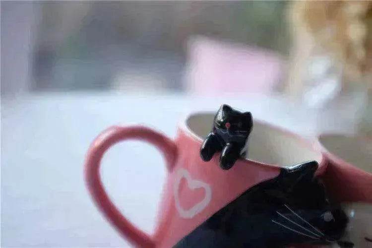 Kiss Cat Coffee Couple Handmade Mug - www.Shopthatapp.com