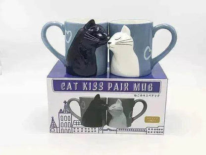 Kiss Cat Coffee Couple Handmade Mug - www.Shopthatapp.com