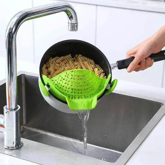 Kitchen Gadgets Silicone Pot Side Drainer - www.Shopthatapp.com