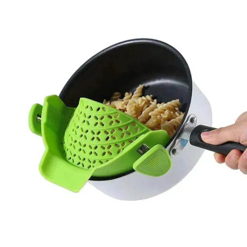 Kitchen Gadgets Silicone Pot Side Drainer - www.Shopthatapp.com