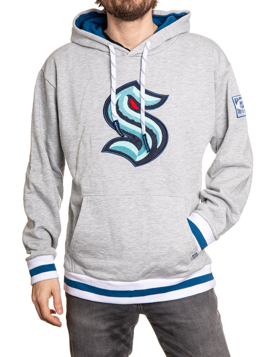 Seattle Kraken "Muskoka Style" Premium Chenille Woven Logo Hoodie - www.Shopthatapp.com