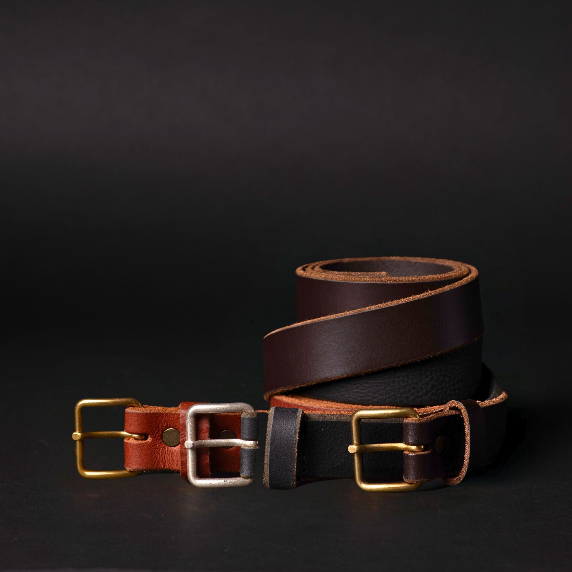 Kyomi- Brown 100% Premium Leather Belt- Made in Canada - www.Shopthatapp.com #