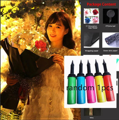 LED Luminous Balloon Rose Bouquet Transparent Bobo Ball Rose - www.Shopthatapp.com