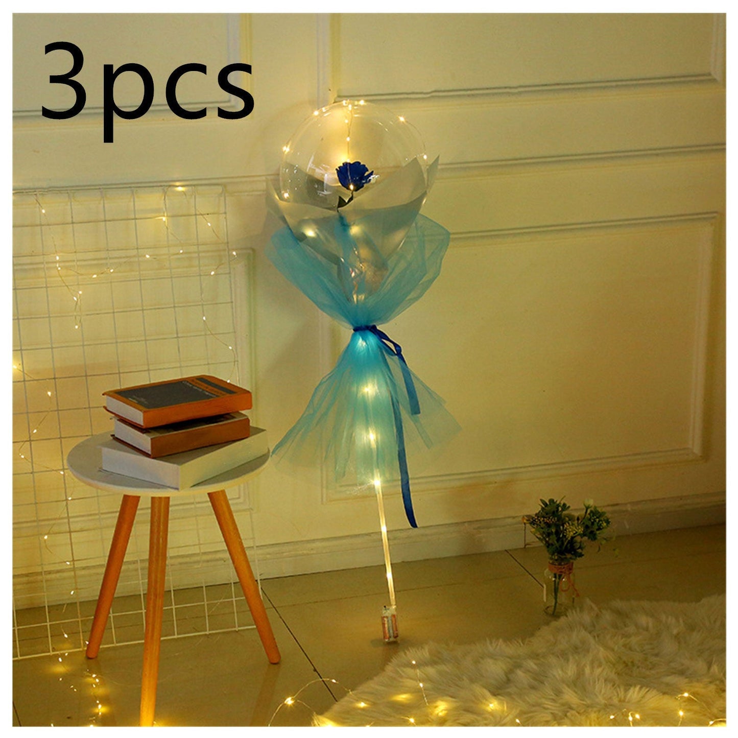 LED Luminous Balloon Rose Bouquet Transparent Bobo Ball Rose - www.Shopthatapp.com